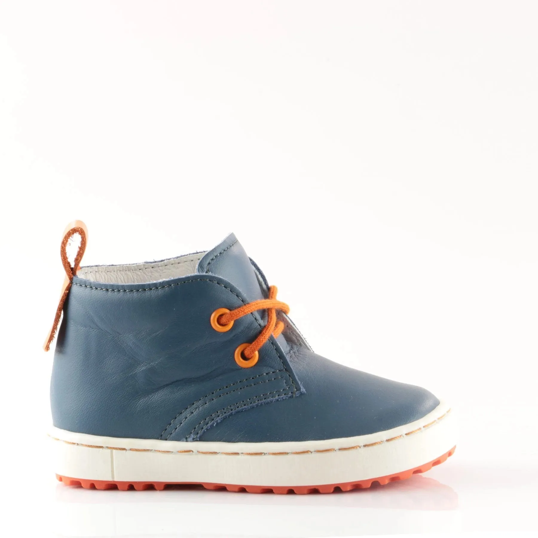 (2150-3/2242-3) Navy Orange Lace Up Trainers