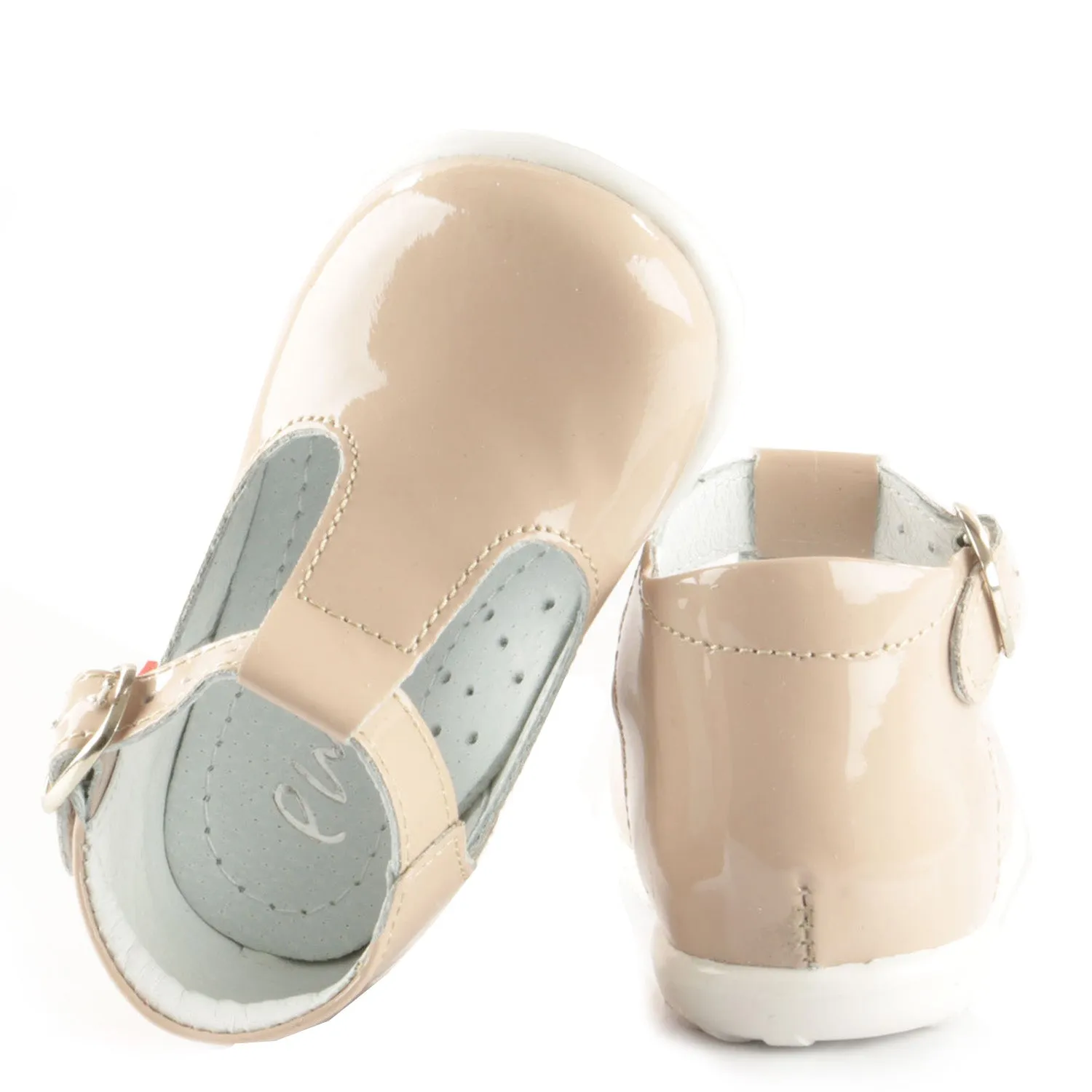 (2346-2) Emel patent beige Half-Open Shoes