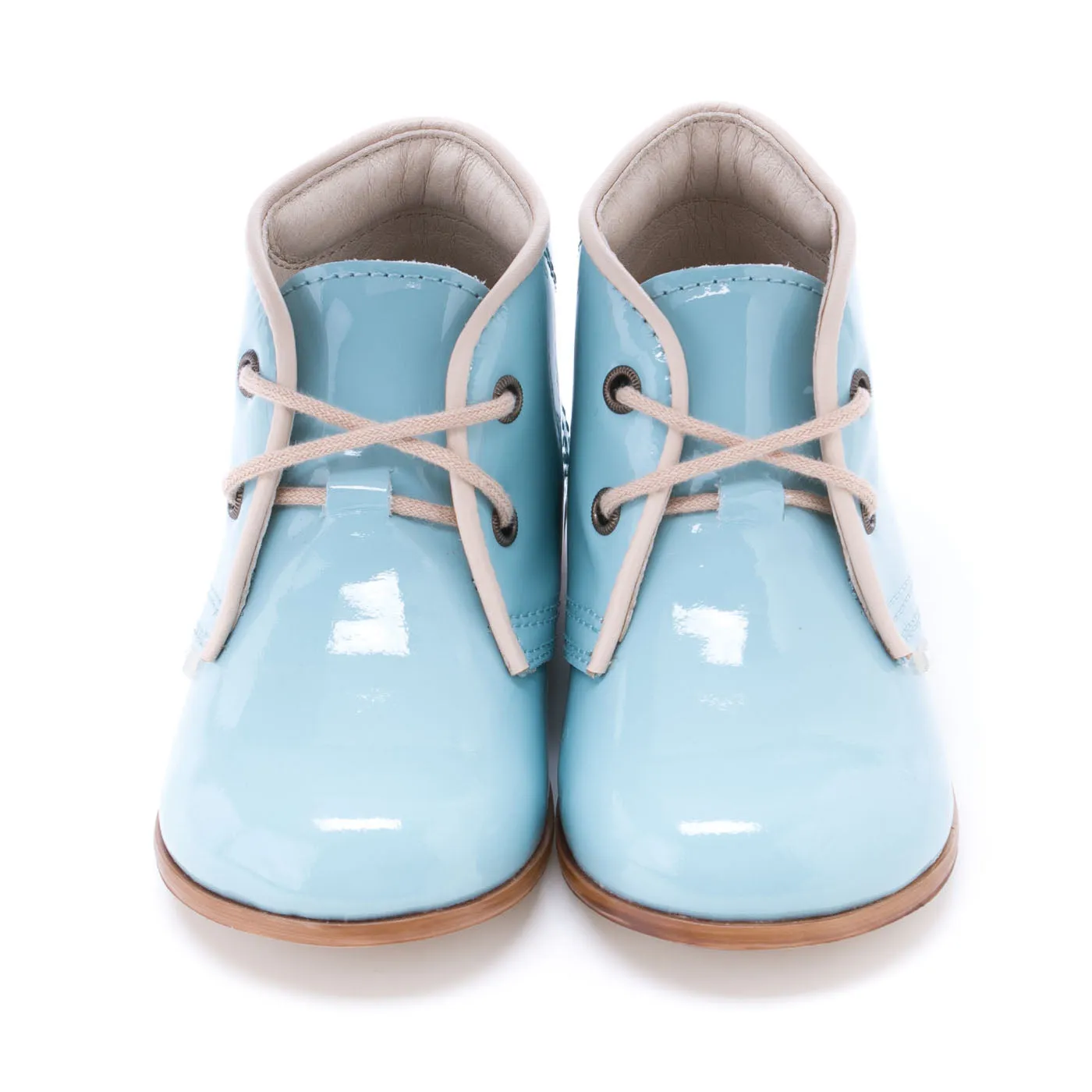 (2393-11) Blue Patent Leather Lace Up Shoes