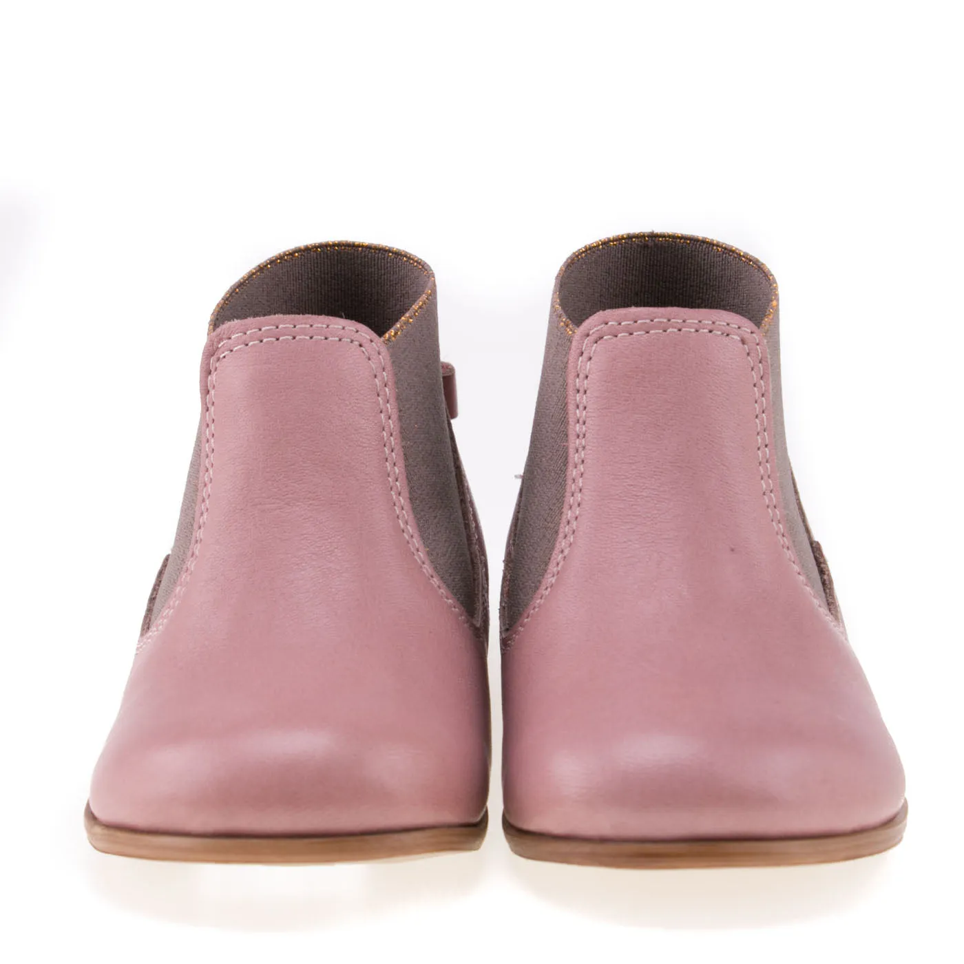 (2593-13) Emel pink ankle boot bow