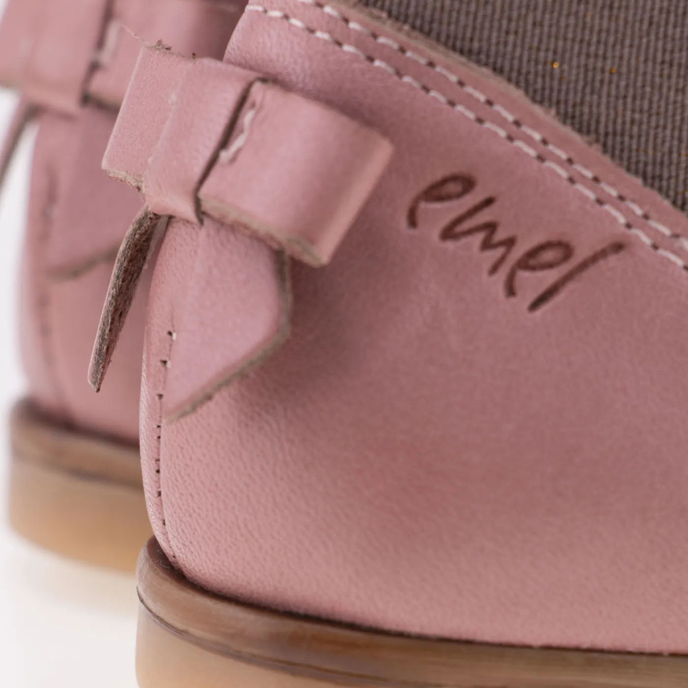 (2593-13) Emel pink ankle boot bow