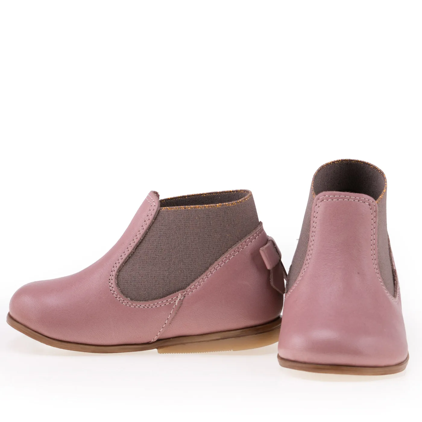 (2593-13) Emel pink ankle boot bow