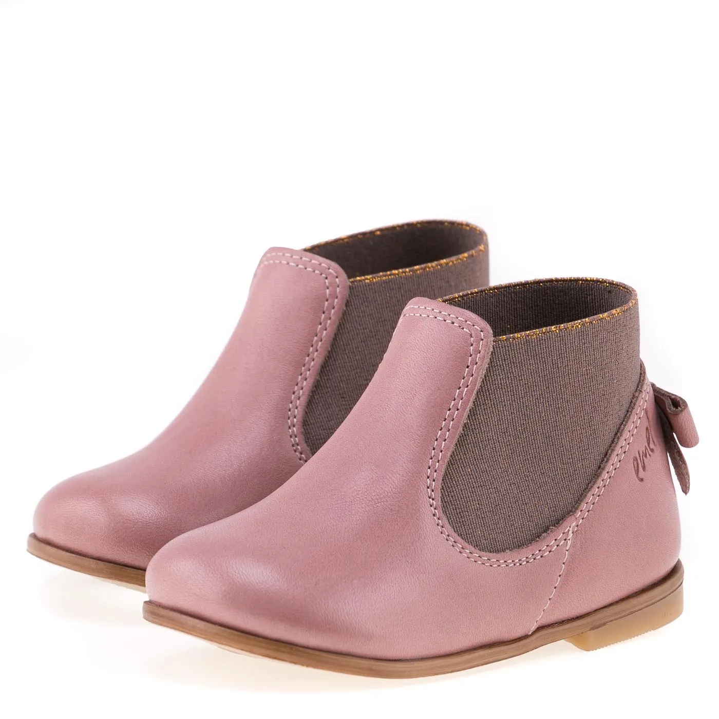 (2593-13) Emel pink ankle boot bow