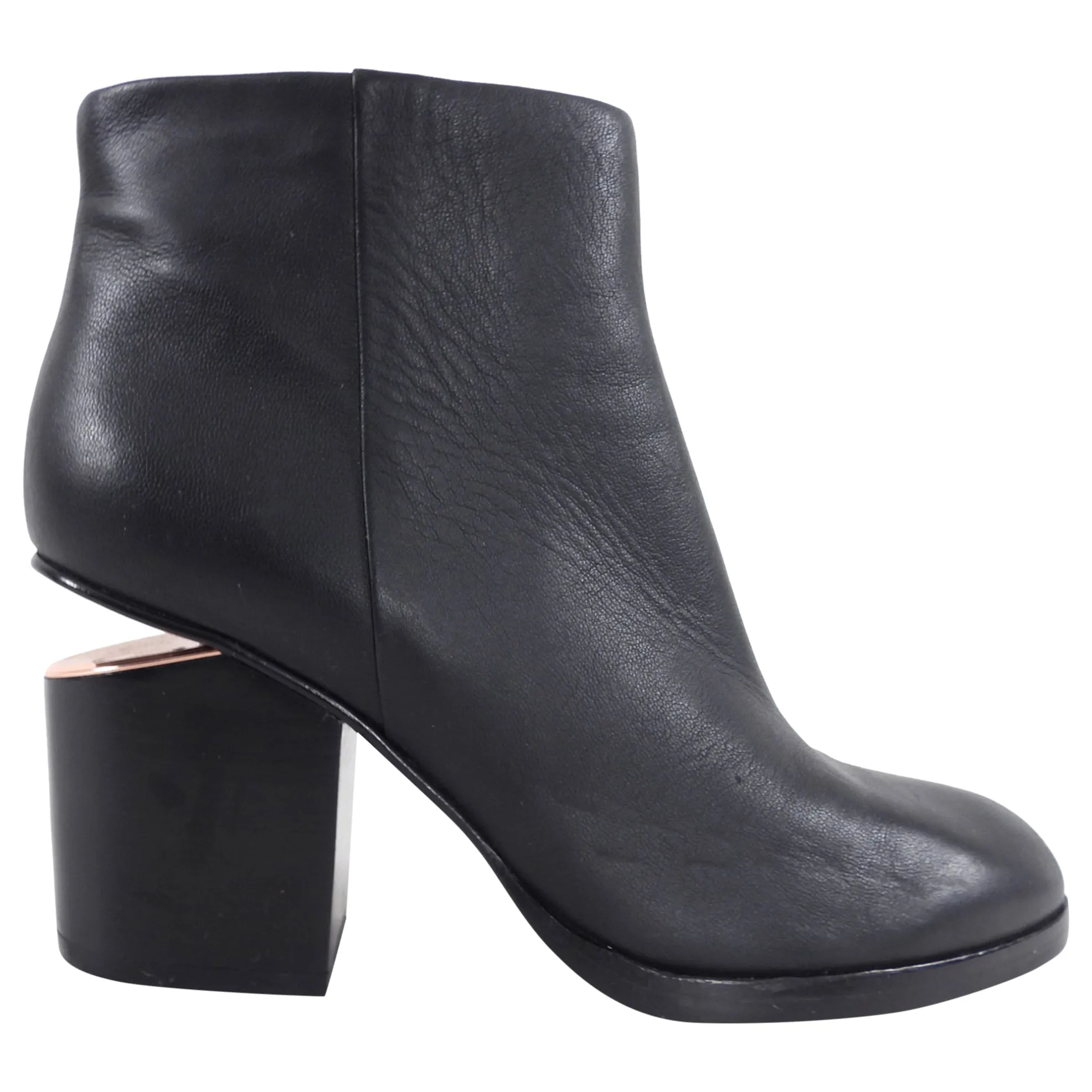 Alexander Wang Black Leather Ankle Boots - 7.5