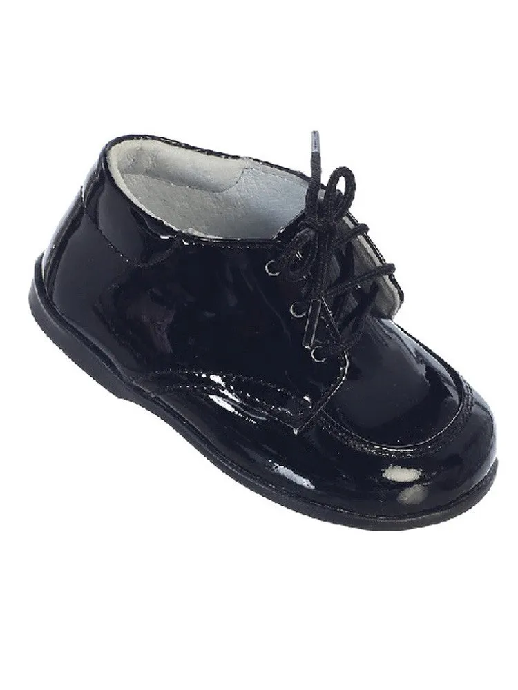 Baby Boys Black Stitches Lace Up Dress Shoes 1-4 Baby