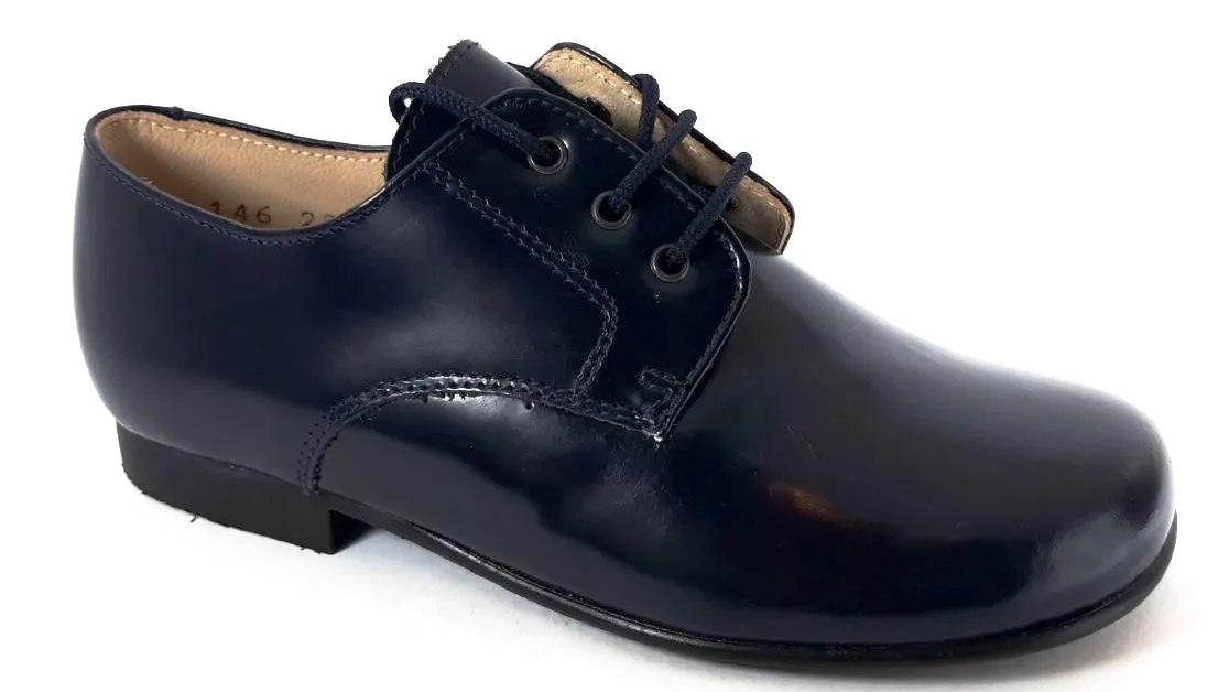 Beberlis Classic Navy Leather Oxford Dress Shoes