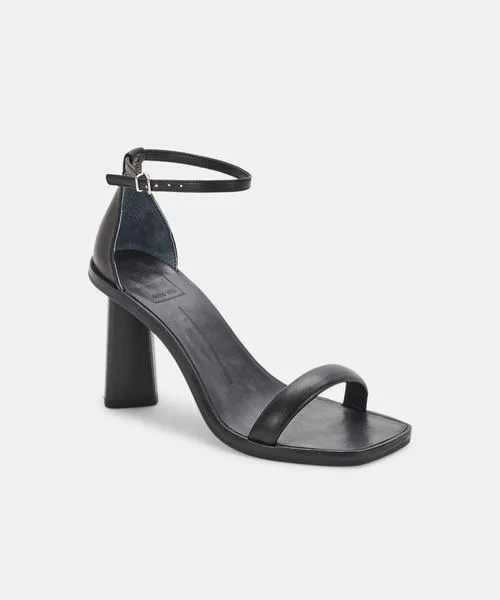 Black leather Fayla heel