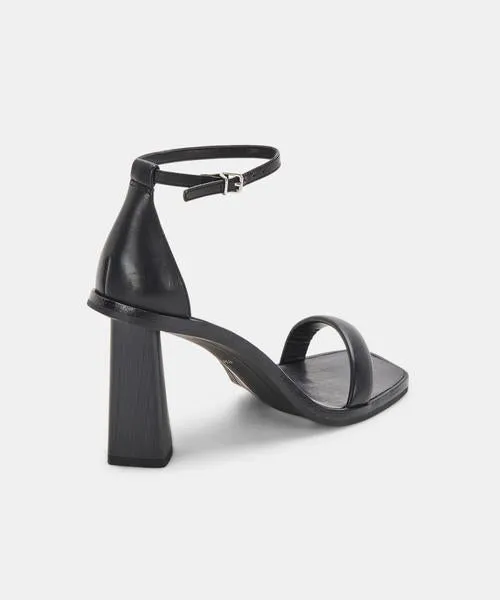 Black leather Fayla heel