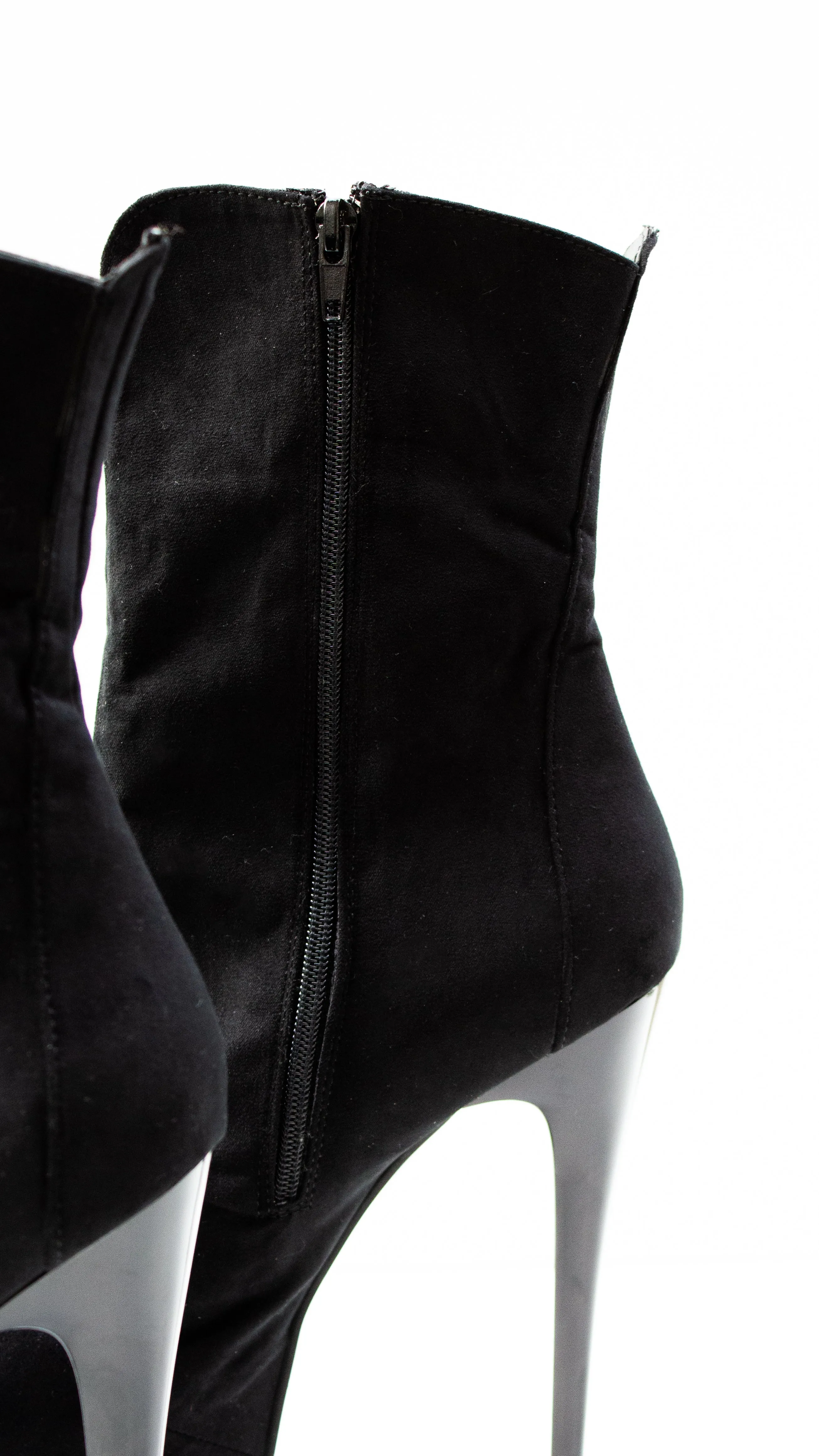 Black Suede Classic High Heel Ankle Boots