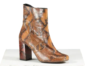 Brown Snakeskin Heeled Ankle Boots UK 5 EU 38 👠