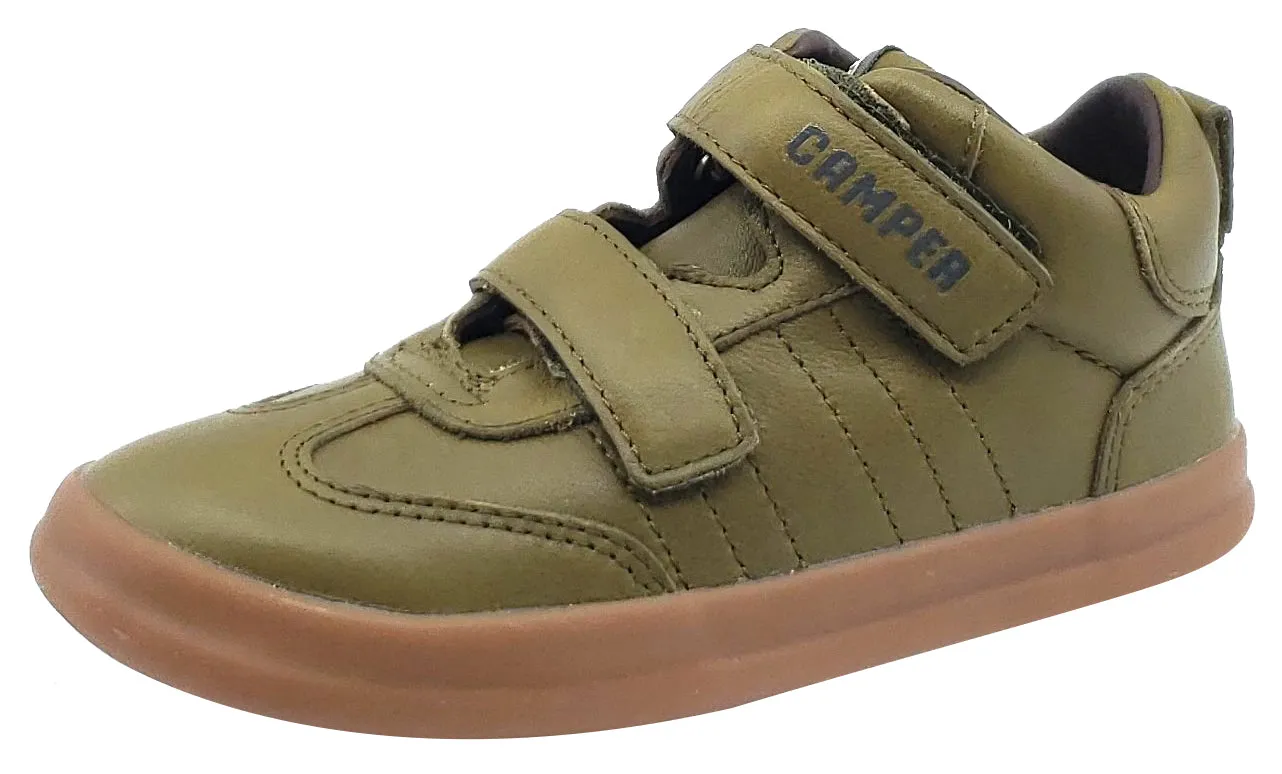 Camper Pursuit Sneaker Green Leather Hook and Loop for Boy's