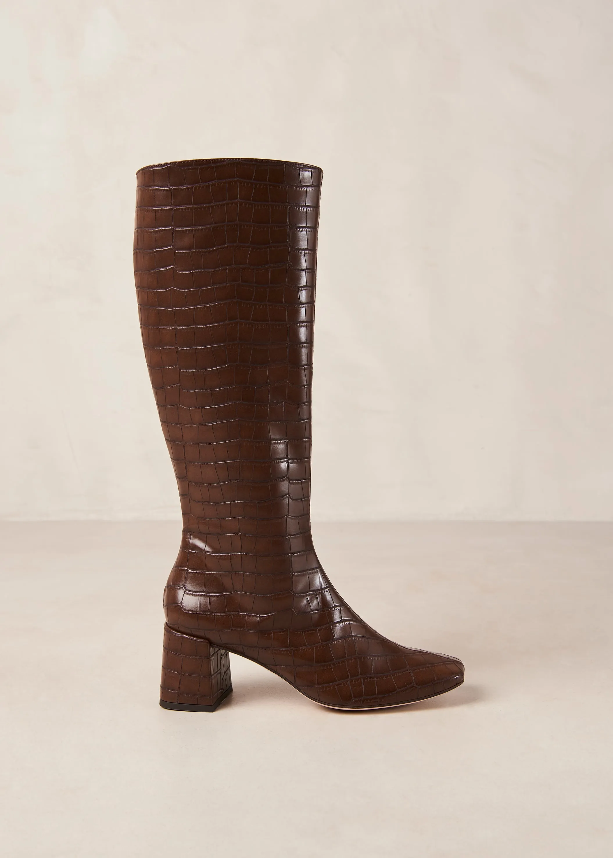 Chalk Alli Brown Vegan Leather Boots