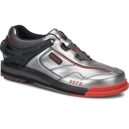 Dexter Mens SST 6 Hybrid BOA Left Hand Bowling Shoes Grey/Black/Red