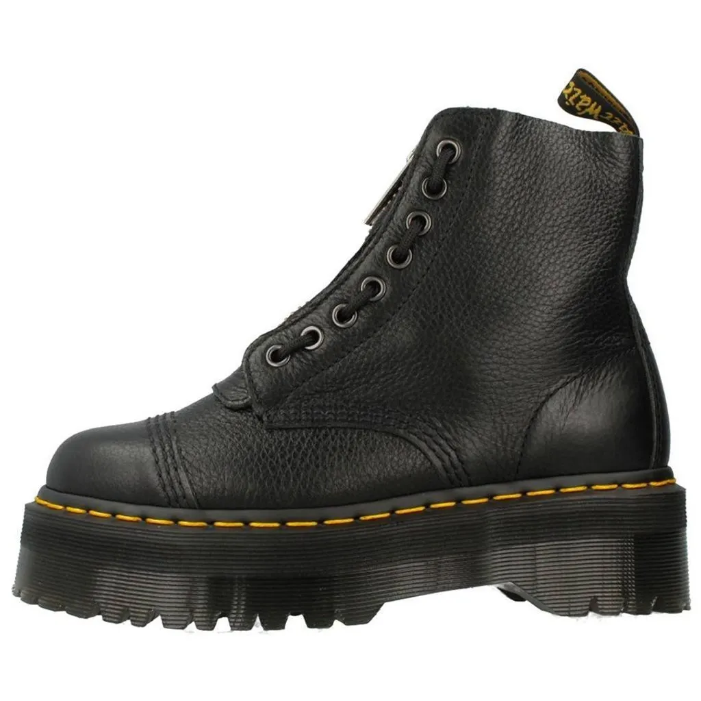 Dr. Martens Sinclair Black Womens Leather Platform Combat Boots - UK 6.5