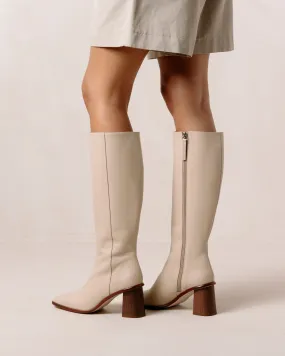 East Stone Beige Leather Boots