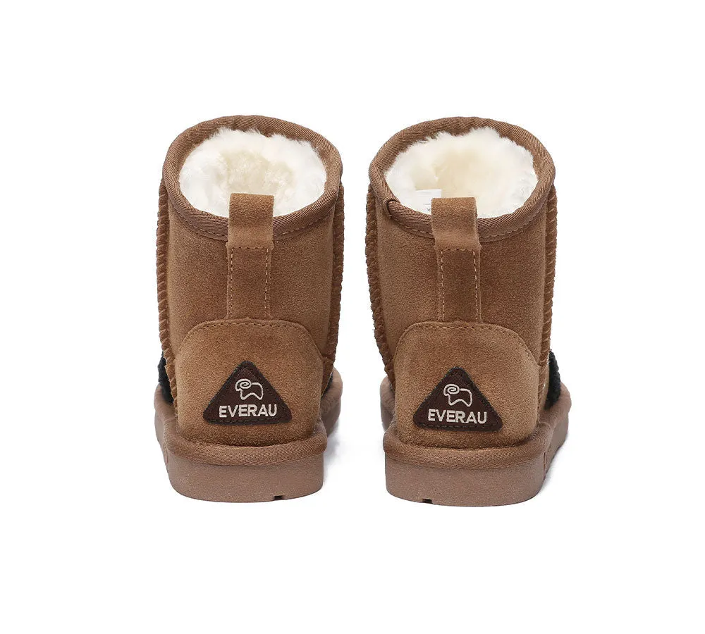 EVERAU Kid Sheepskin Boots Tiger Kids Plus