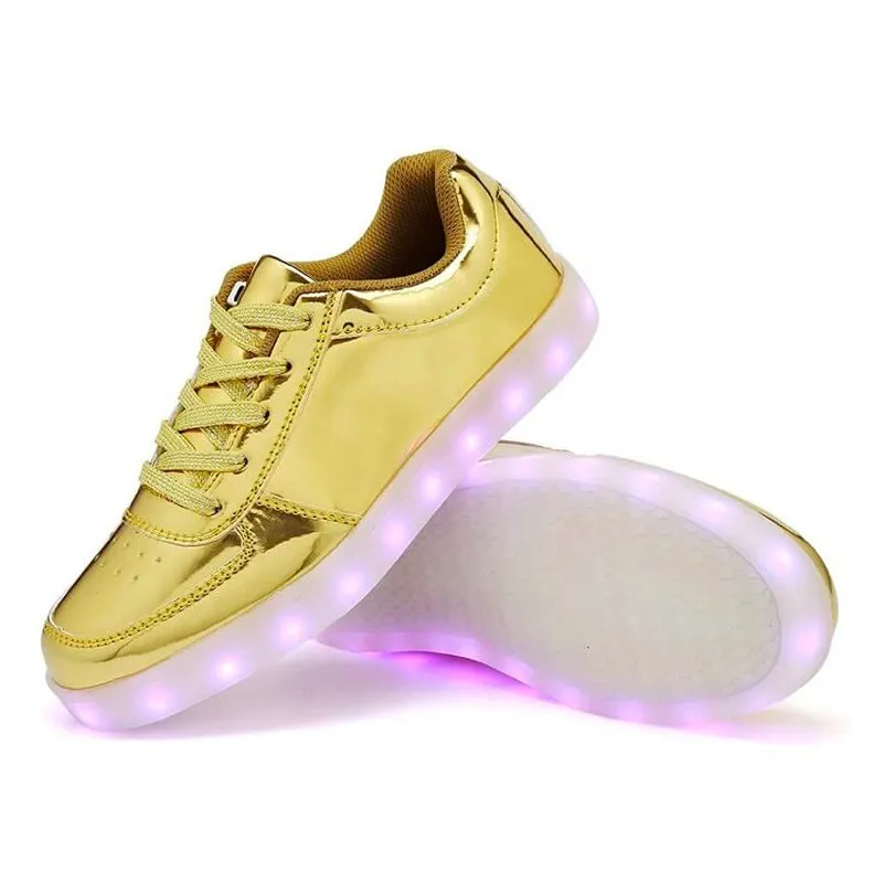 Flashez Gold LED Low Top Shoes