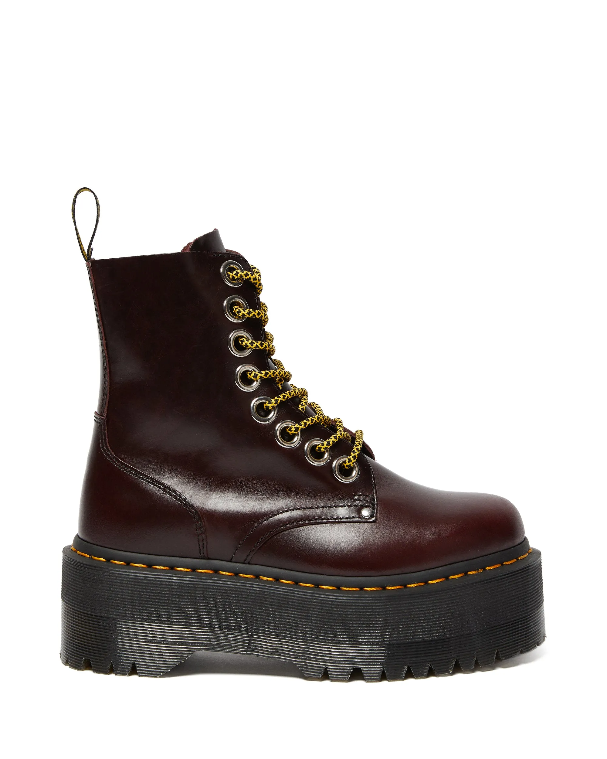 JADON MAX OXBLOOD LEATHER PLATFORM BOOTS