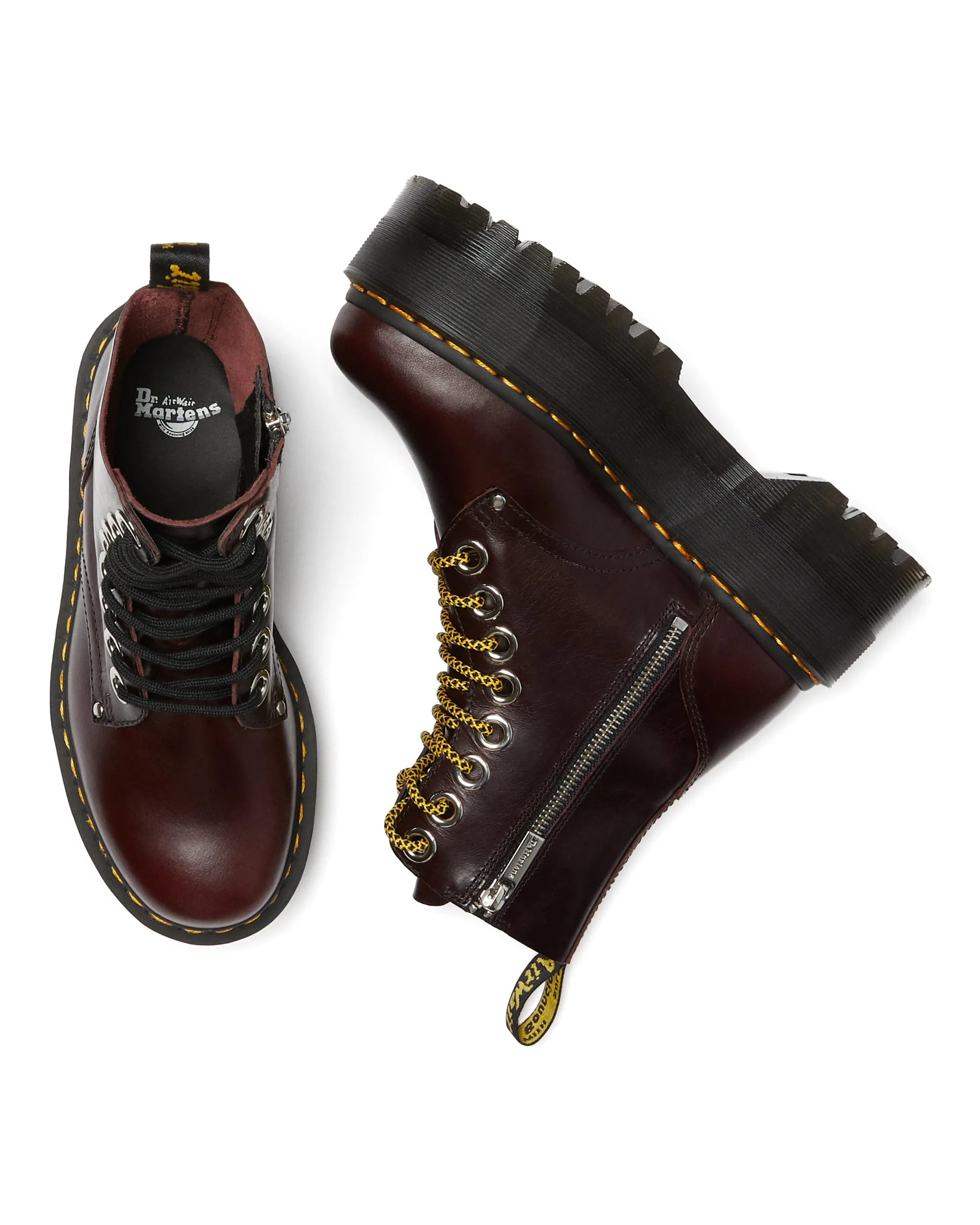 JADON MAX OXBLOOD LEATHER PLATFORM BOOTS