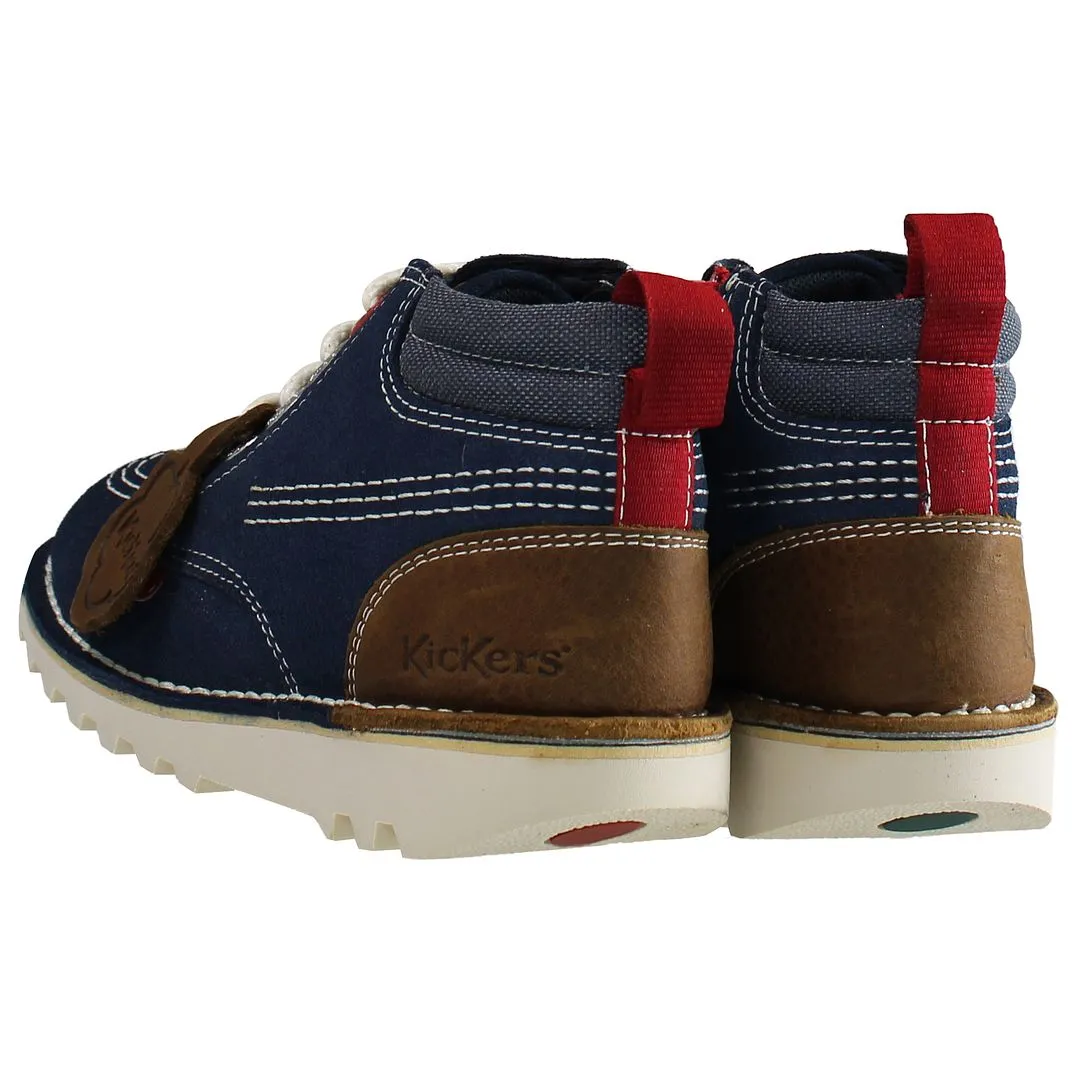 Kickers Hi Stroll Kids Navy Boots