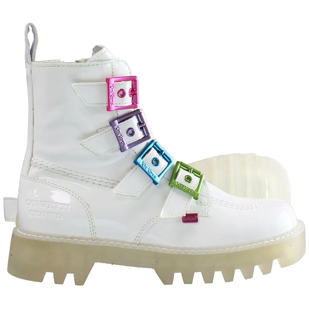 Kickers x Confetti Crowd Kizzie Higher Womens White Boots