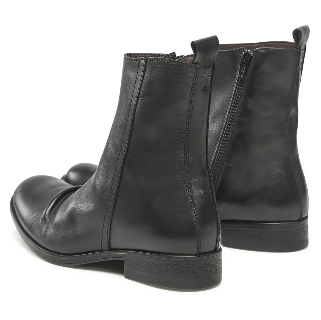 Melv797Fly Leather Unisex Zip Up Ankle Boots