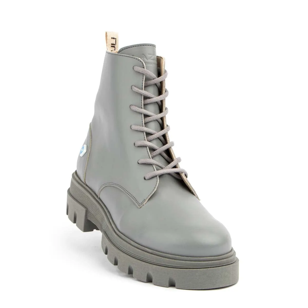 My Combat Corn Leather Vegan Boots | Grey