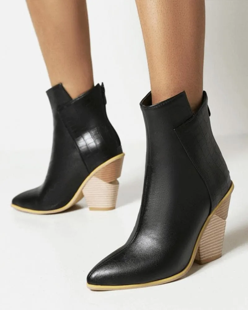 Split Joint Zipper Ankle Boots