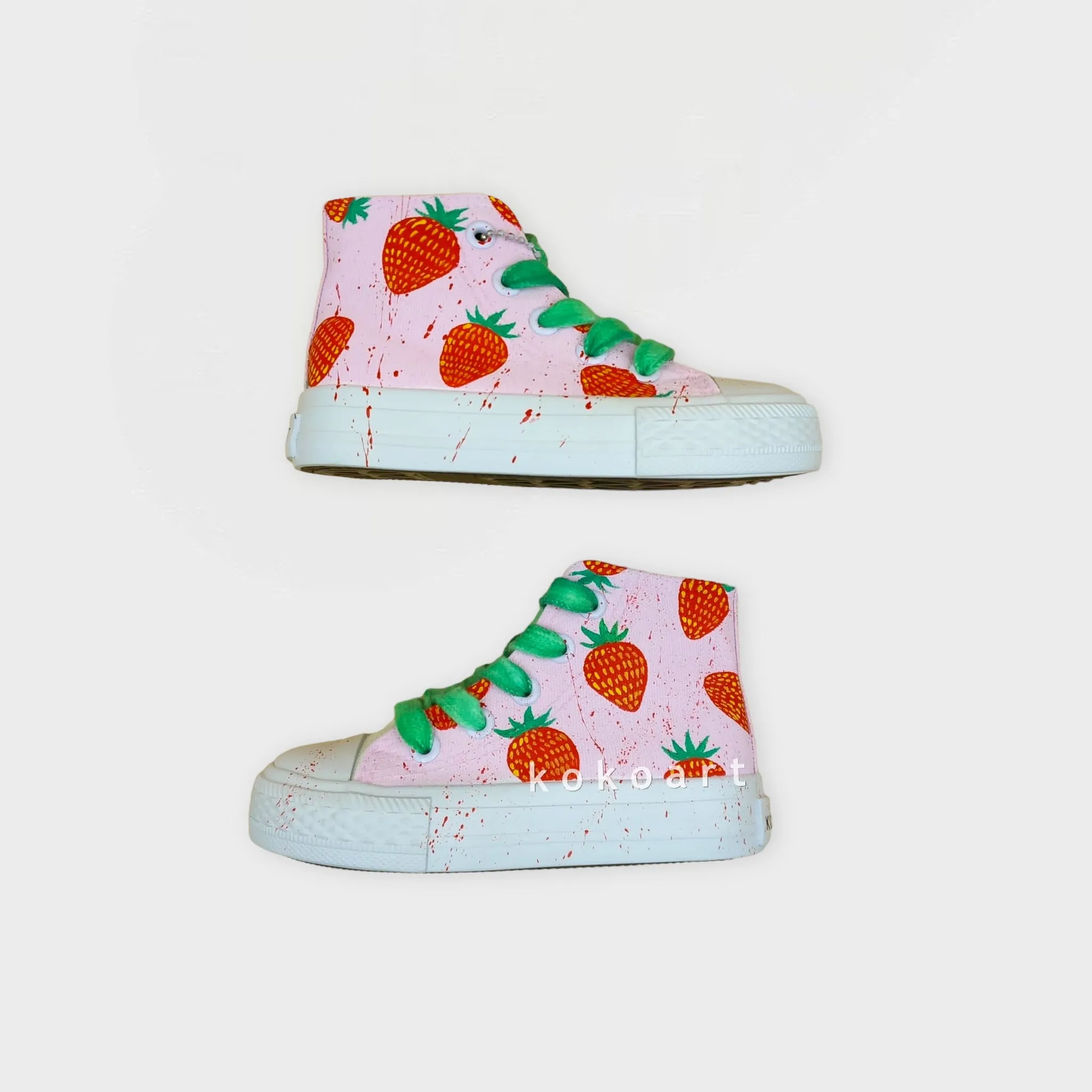 Strawberries Hand Painted Shoes