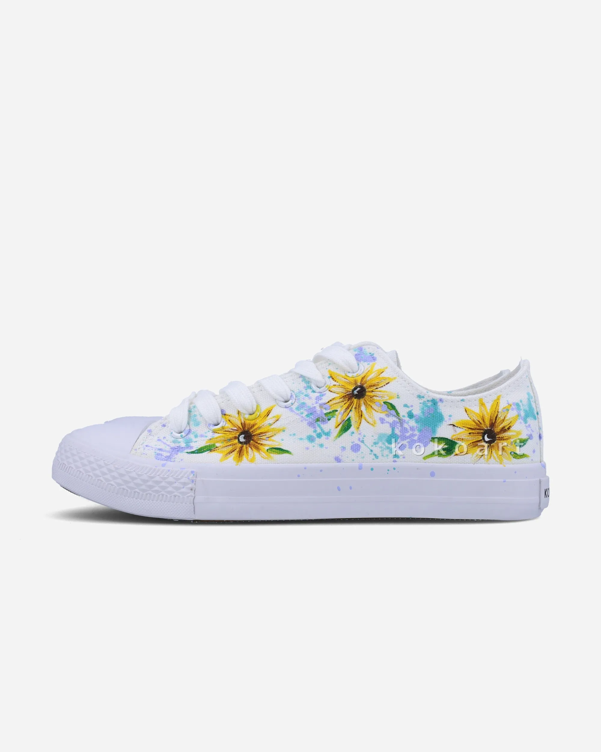 Sunflowers with Watercolour Hand Painted Shoes